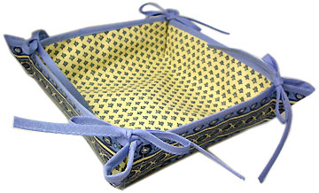 Provencal bread basket (Lourmarin. white x blue)